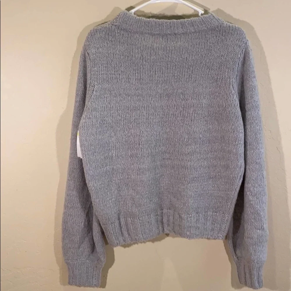 Rails Sybil Puff Sleeve Wool Cashmere Alpaca Blend Grey Sweater SIZE: L